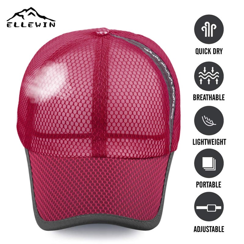 ELLEWIN Unisex Breathable Quick Dry Mesh Baseball Cap Sun Hat Tennis Cap - Image 2